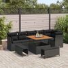 vidaXL Garden Sofa Set 9 pcs Black Poly rattan and powder-coated steel