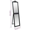vidaXL Free-standing Mirror Black Glass Full-Length Foldable