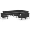 vidaXL Garden Lounge Set Black
