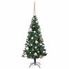 vidaXL Artificial Pre-lit Christmas Tree Green 47.2" PVC and Metal