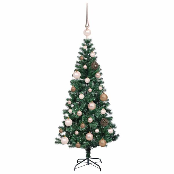 vidaXL Artificial Pre-lit Christmas Tree Green 47.2" PVC and Metal
