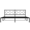 vidaXL Bed Frame Black Powder-Coated Steel 72 x 84 in frame size
