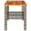vidaXL Garden Table Grey PE Rattan Medium Durable Garden Table