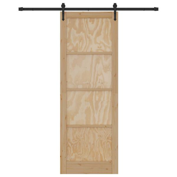 vidaXL Sliding Door ORKDAL Natural and Black 32.68 x 91.34 in
