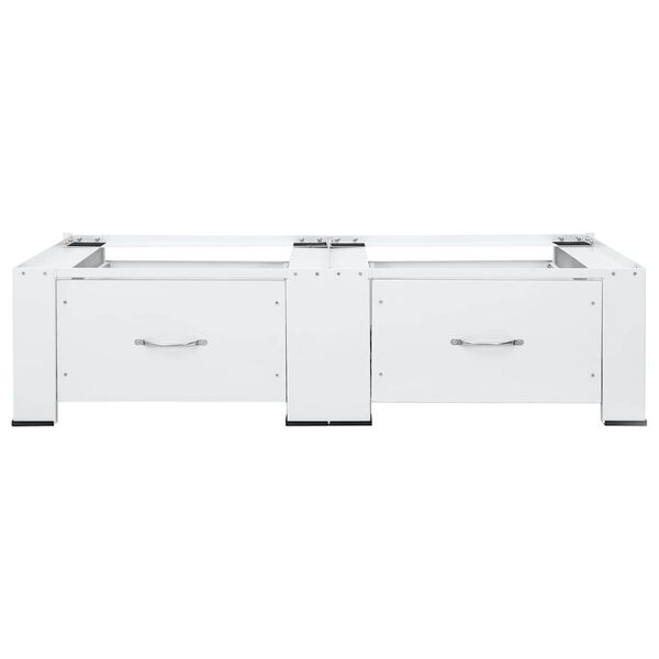 vidaXL Double Washing Machine Pedestal with Drawers White