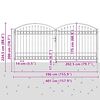 vidaXL Fence Gate Double Door with Arched Top Steel 157.5x68.9" Black