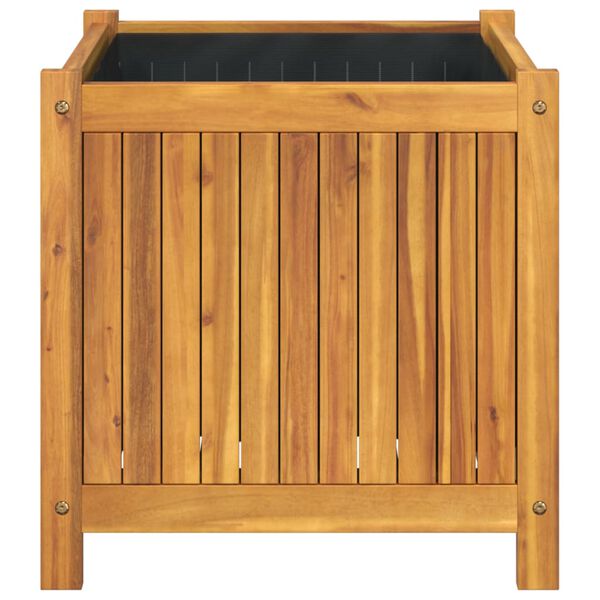 vidaXL Patio Planter with Liner 19.7x19.7x19.7" Solid Wood Acacia