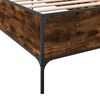 vidaXL Bed Frame Smoked Oak Engineered Wood, Metal, Plywood Small Single