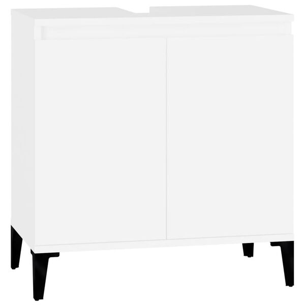 vidaXL Sink Cabinet White Engineered wood, metal Medium Sink Cabinet