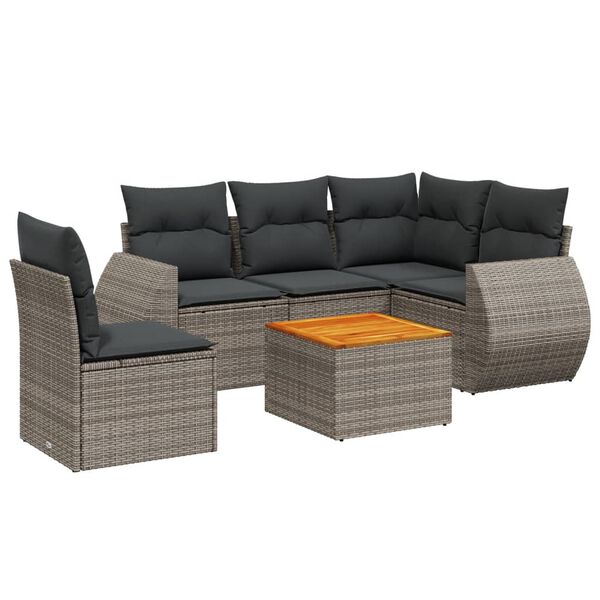 vidaXL Garden Sofa Set Grey PE rattan Modular Modular Garden Sofa Set