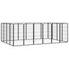vidaXL Dog Playpen Black Powder-coated steel Dog Playpen Rectangular