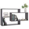 vidaXL Wall Shelf High gloss grey Engineered wood Wall mounting