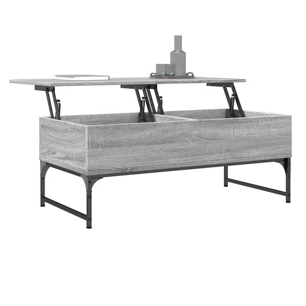 vidaXL Coffee Table Grey Sonoma Engineered wood, metal Medium