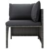 vidaXL Garden Lounge Set Grey PE (polyethylene) rattan, powder-coated steel