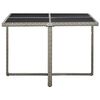 vidaXL Outdoor Dining Set Grey rattan and dark grey cushions