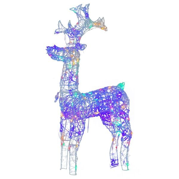 vidaXL Reindeer Christmas Decoration Set of 2 Multicolour Acrylic