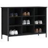vidaXL Shoe Cabinet Black Engineered wood Shoe Cabinet Rectangular