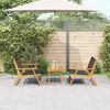 vidaXL Garden Chairs with Table 3 pcs Black 35.4" x 17.7" x 15.7