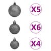 vidaXL Artificial Hinged Christmas Tree 150 LEDs & Ball Set 47.2"