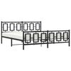vidaXL Bed Frame Black Steel Full Bed Frame Rectangular Modern