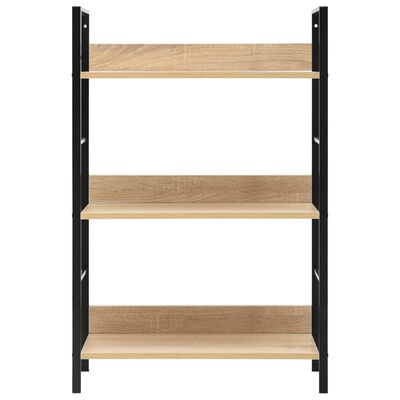 vidaXL 3-Layer Book Shelf Oak 23.6"x10.9"x35.6" Engineered Wood