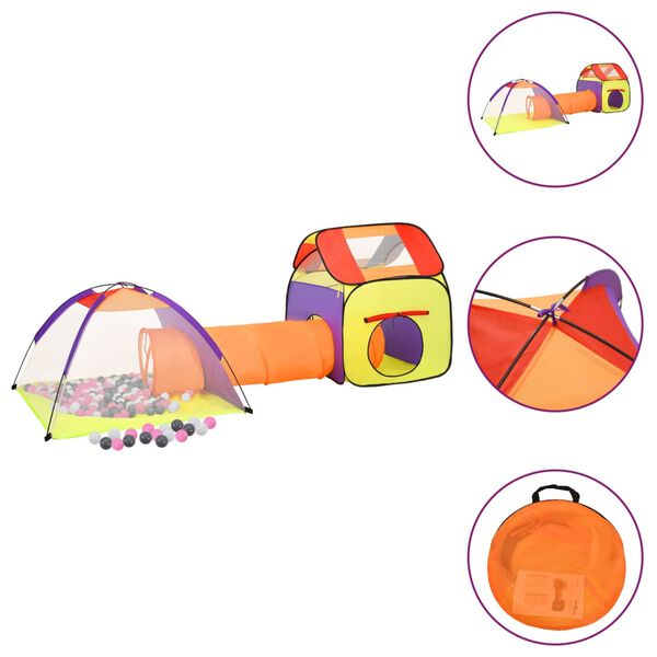 vidaXL Play Tent Multicolor Polyester, Steel, PE (Polyethylene)