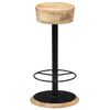 vidaXL Bar Chair Light Brown, Black Solid Mango Wood, Powder-Coated Iron