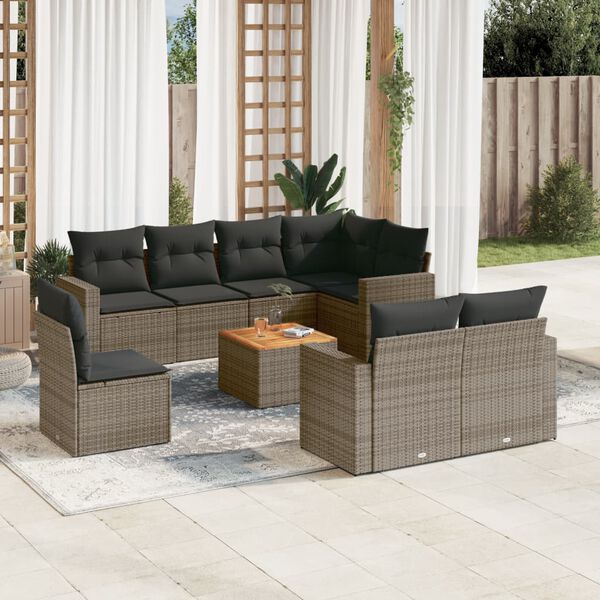 vidaXL Garden Sofa Set Grey