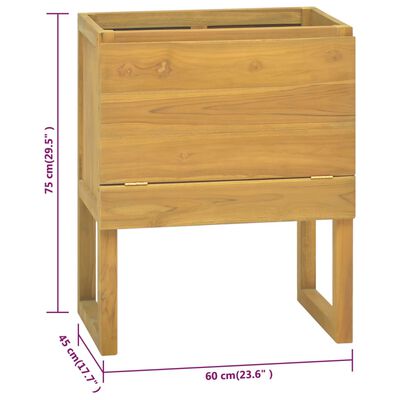 vidaXL Bathroom Cabinet 23.6"x17.7"x29.5" Solid Wood Teak