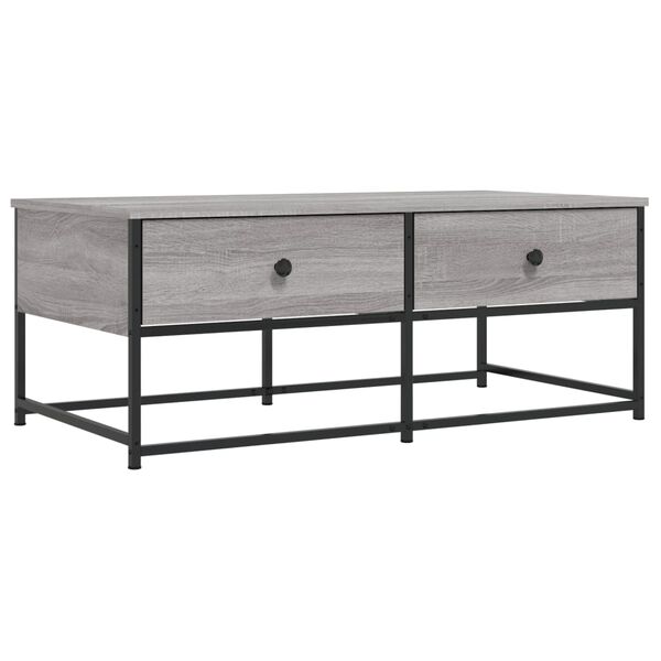 vidaXL Coffee Table Grey Sonoma Engineered wood, Metal Medium