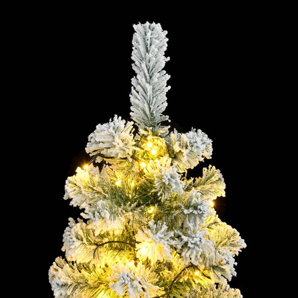 vidaXL Artificial Hinged Christmas Tree Green and white PVC, iron Medium