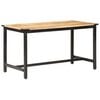 vidaXL Dining Table Rough Mango Wood and Black