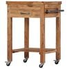 vidaXL Kitchen Trolley 22.8"x22.8"x35" Solid Wood Acacia