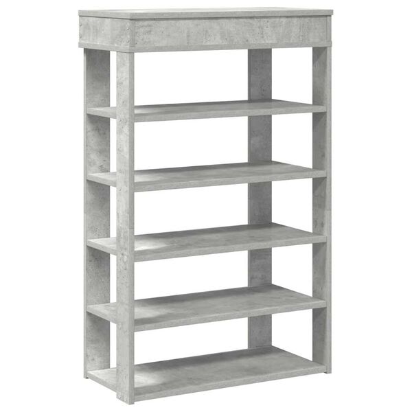 vidaXL Shoe Rack Concrete grey Engineered wood Medium Shoe Rack