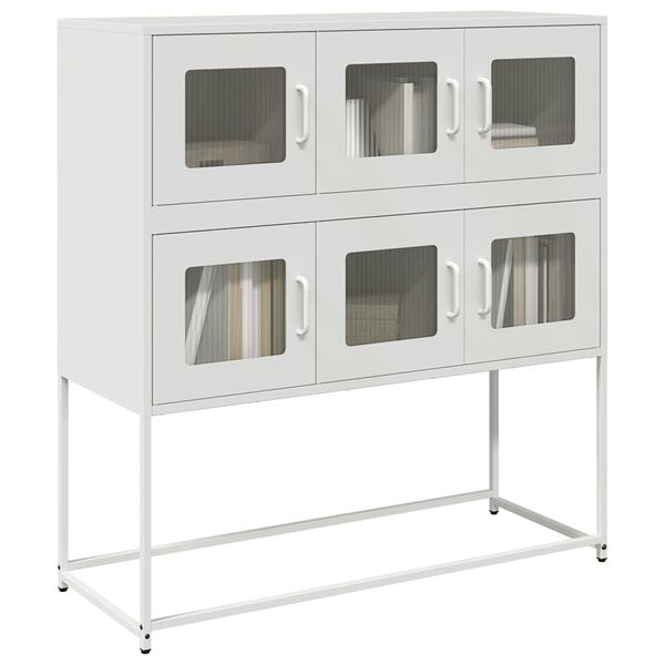 vidaXL Sideboard White Cold-rolled Steel Medium Sideboard Rectangular