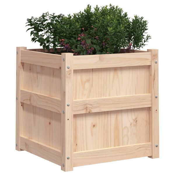 vidaXL Garden Planter Set of 2 Natural Pine Solid pine wood (untreated)