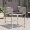 vidaXL Garden Chair Set of 4 Light Grey PE Rattan 19.9 x 21.3 x 31.1 in