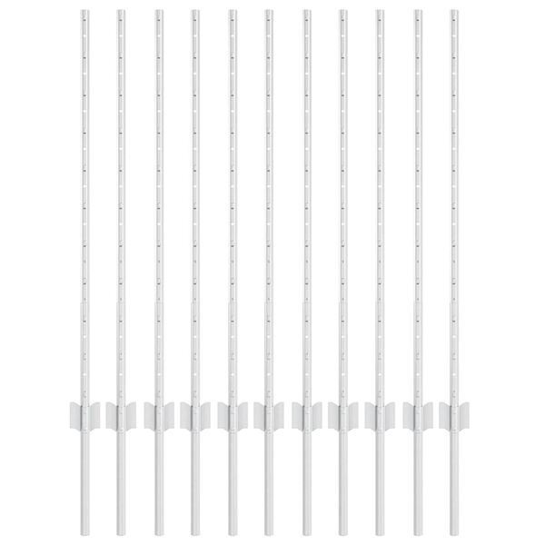 vidaXL Fence Post 11 pcs Silver 39.37 in Steel