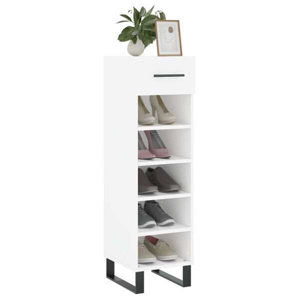 vidaXL Shoe Cabinet White Engineered wood, iron 41.3 in height