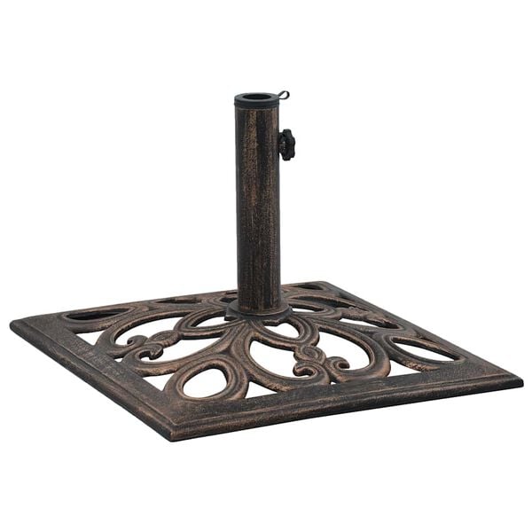vidaXL Umbrella Base Bronze Cast iron Medium Umbrella Base Square