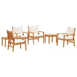 vidaXL Garden Sofa Set 6 pcs Brown Solid Acacia Wood