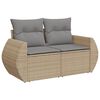 vidaXL Garden Sofa Set Beige PE Rattan Large Modular Garden Sofa Set