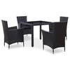 vidaXL Garden Table And Chair Black