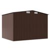 vidaXL Garden Shed Brown Galvanized Steel Large Garden Shed