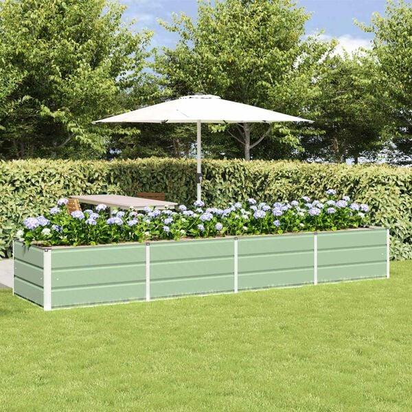 vidaXL Planter Green 125.98 x 31.50 x 17.72 in Steel