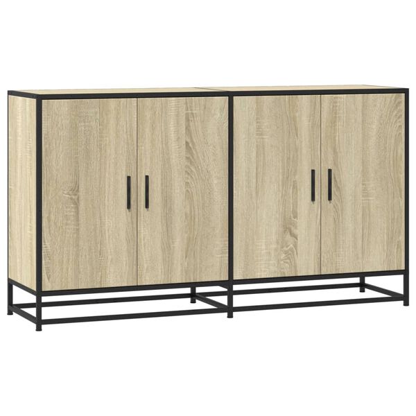 vidaXL Sideboard Sonoma oak Engineered wood and metal Sideboard