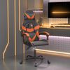 vidaXL Gaming Chair Black and Orange Faux Leather
