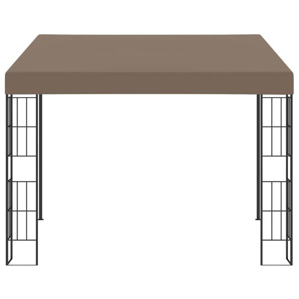 vidaXL Wall-mounted Gazebo Taupe Steel, Polyester Large Durable