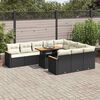 vidaXL Garden Sofa Set Black, Cream White