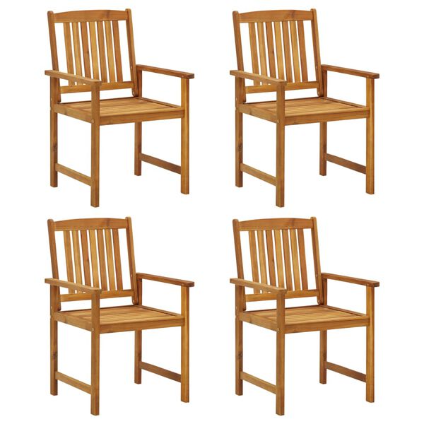 vidaXL Garden Chair Set of 4 Brown Solid Acacia wood Standard Durable